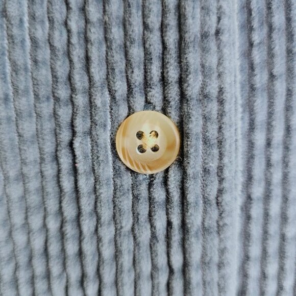 J. JILL Corduroy Shirt Jacket Trench Coat BLUE size XS Retro Preppy Fall Chic - Picture 5 of 6